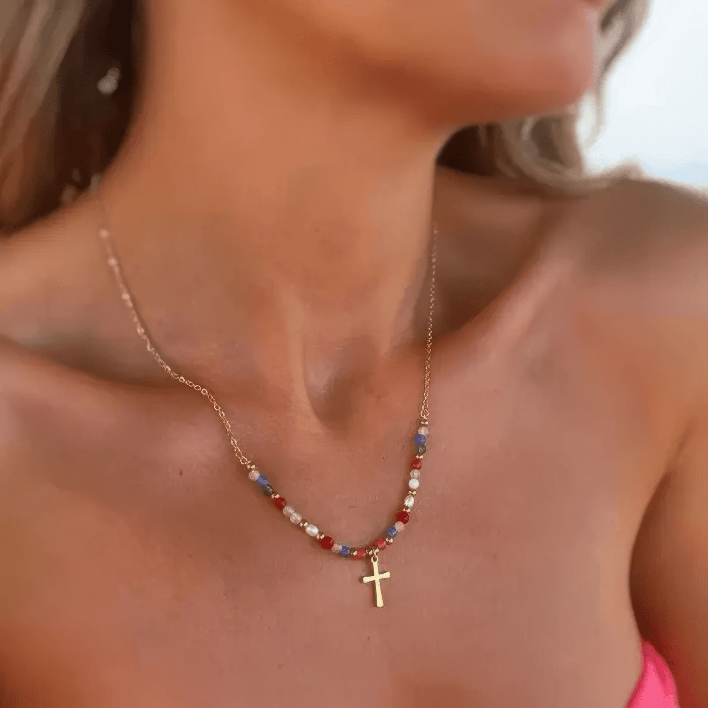 Klerona & Co Beaded Cross Necklace - Klerona & Co