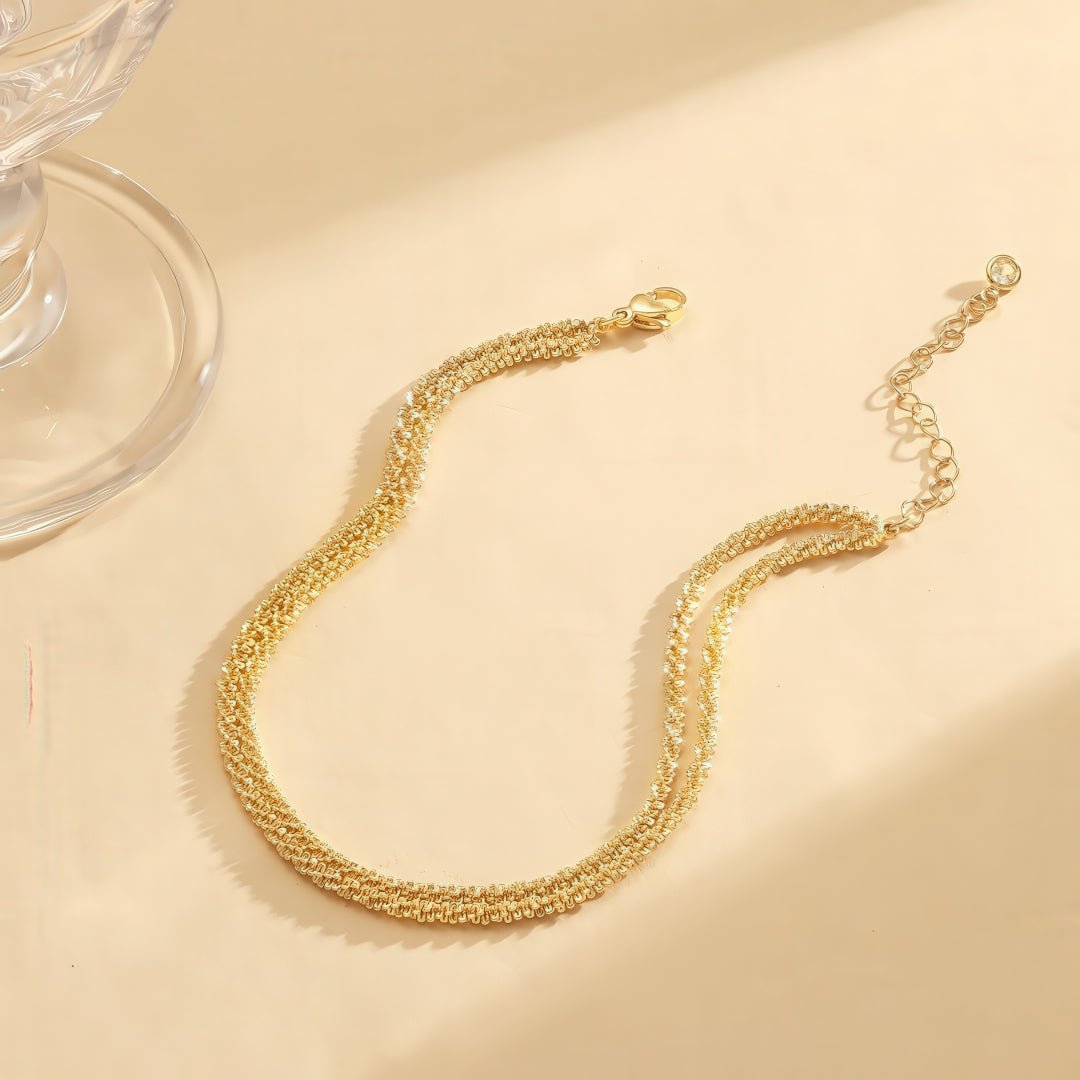 Klerona dainty drip anklet – elegant silver chain for beach and casual outfits