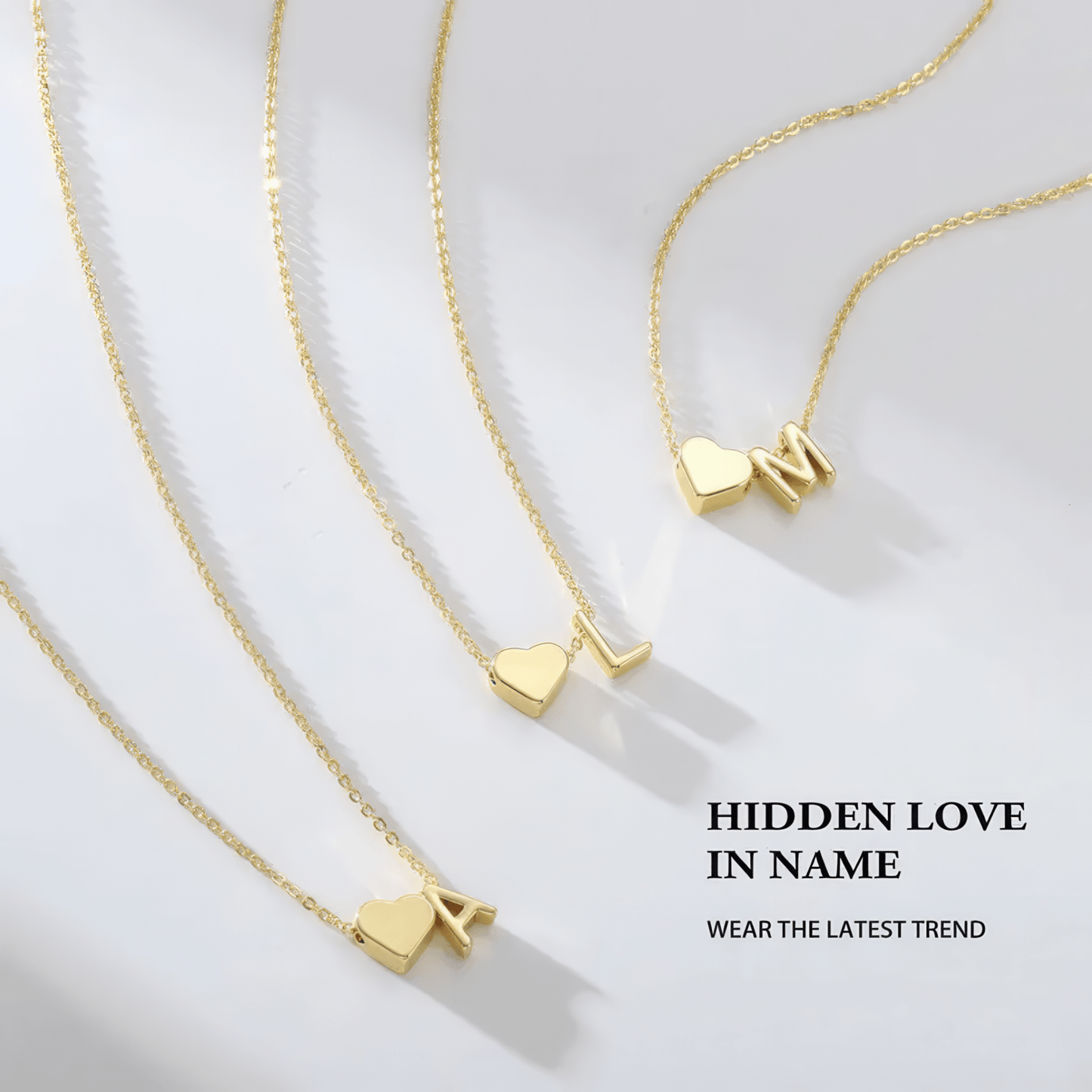 Klerona & Co Heart Initial Necklace - Klerona & Co