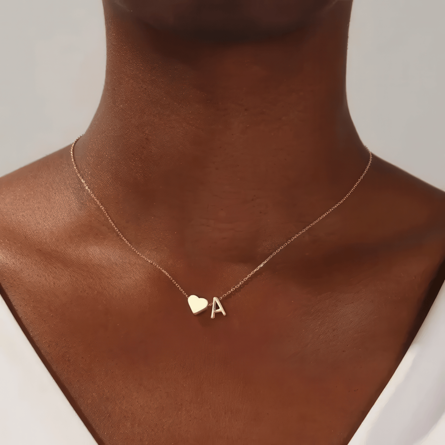 Klerona & Co Heart Initial Necklace - Klerona & Co