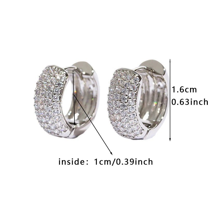 Dainty pavé hoops – silver earrings with cubic zirconia sparkle for gifting