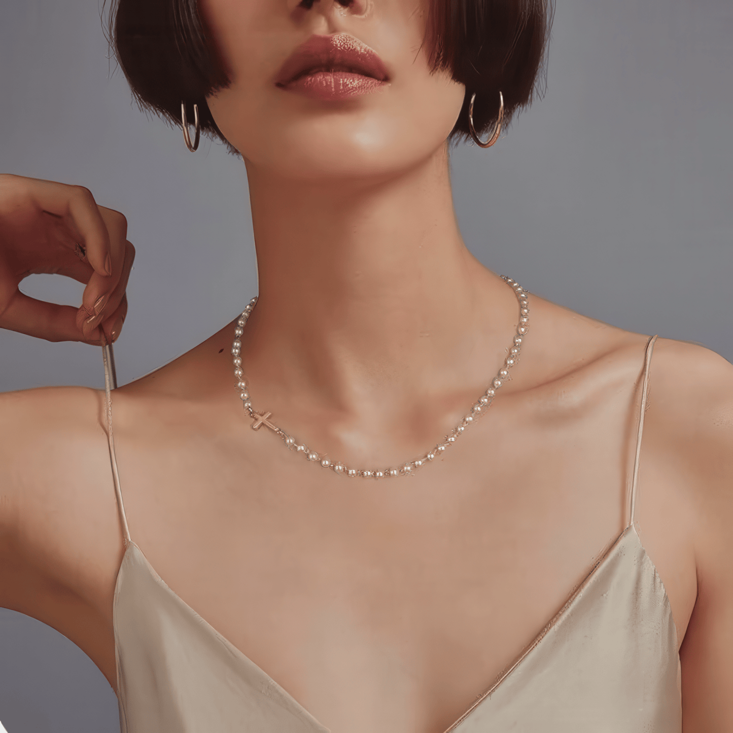 Klerona & Co Pearl Cross Necklace - Klerona & Co
