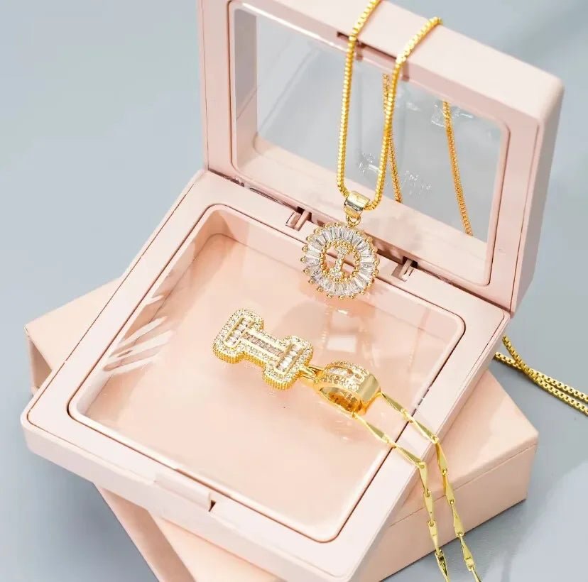Klerona & Co | Zirconia Initial Necklace Set - My Store