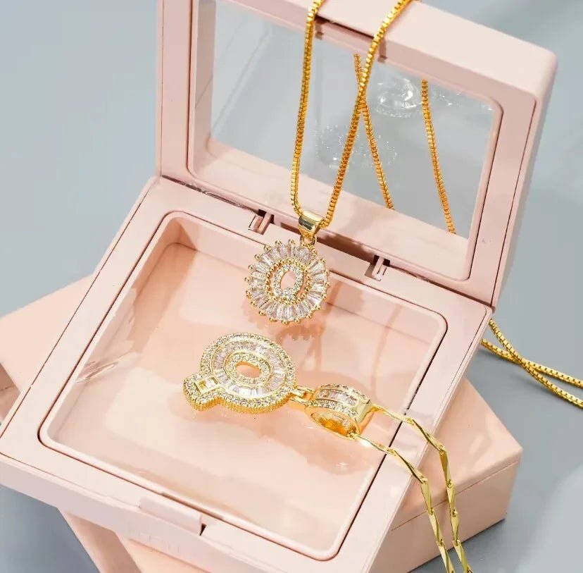 Klerona & Co | Zirconia Initial Necklace Set - My Store
