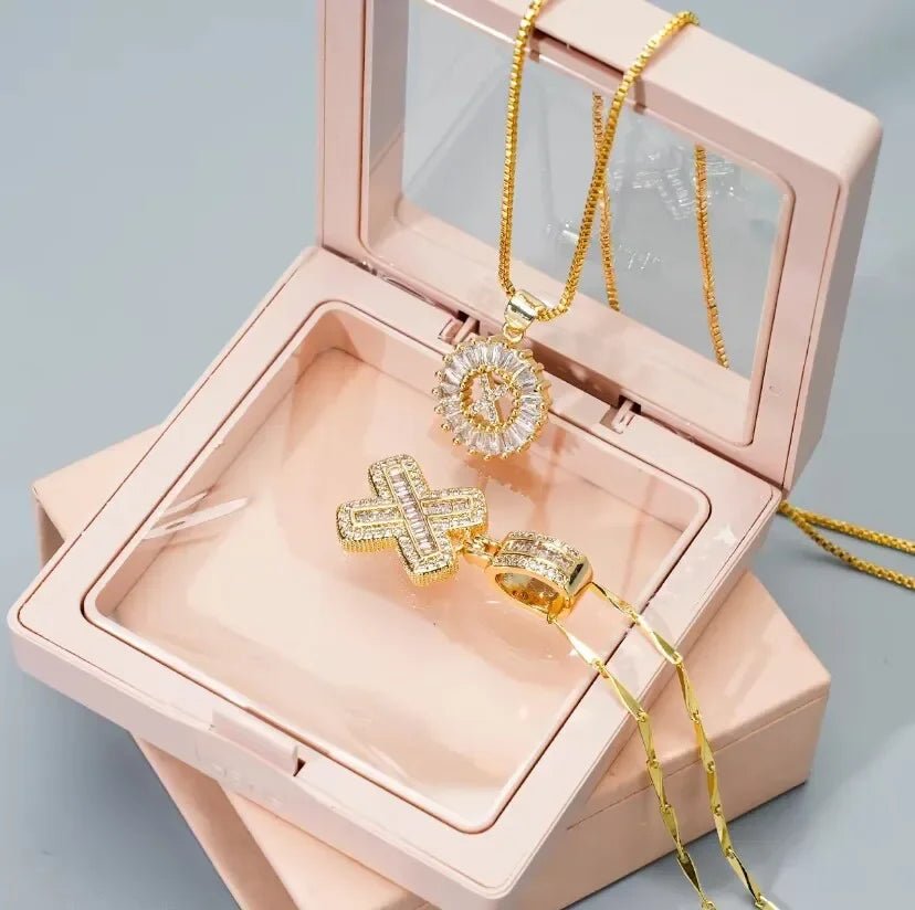 Klerona & Co | Zirconia Initial Necklace Set - My Store