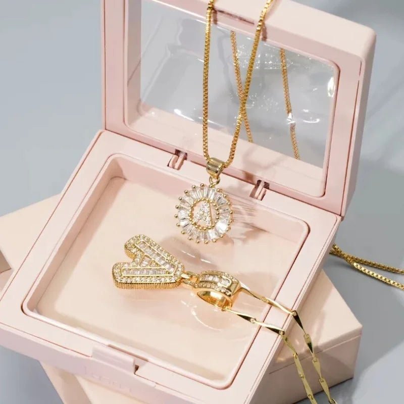 Klerona & Co | Zirconia Initial Necklace Set - My Store