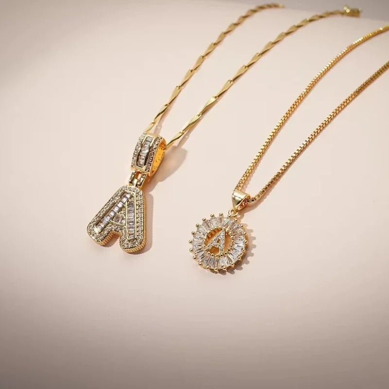 Klerona & Co | Zirconia Initial Necklace Set - My Store