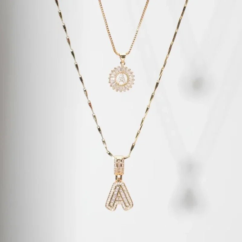 Klerona & Co | Zirconia Initial Necklace Set - My Store