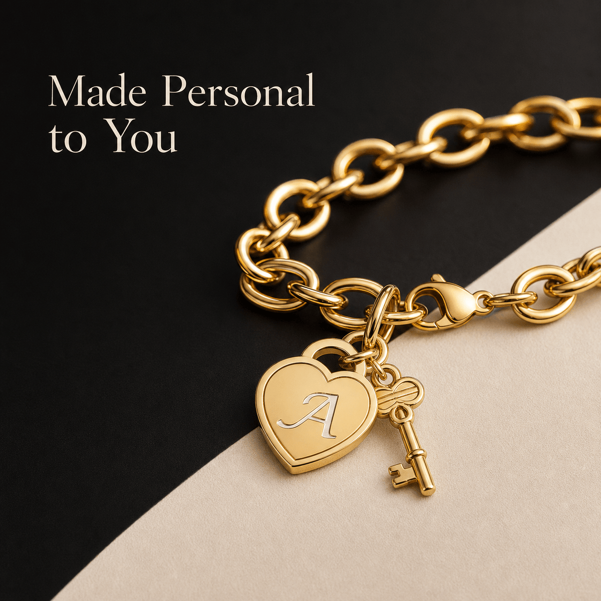 Initial Heart Key Bracelet - Klerona & Co
