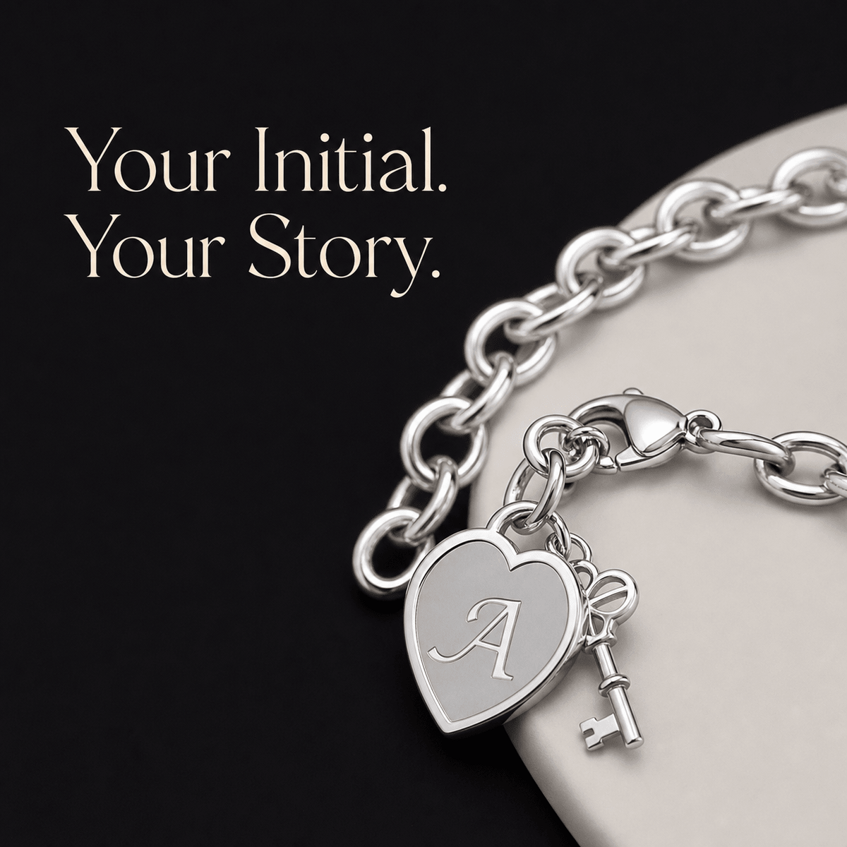 Initial Heart Key Bracelet - Klerona & Co