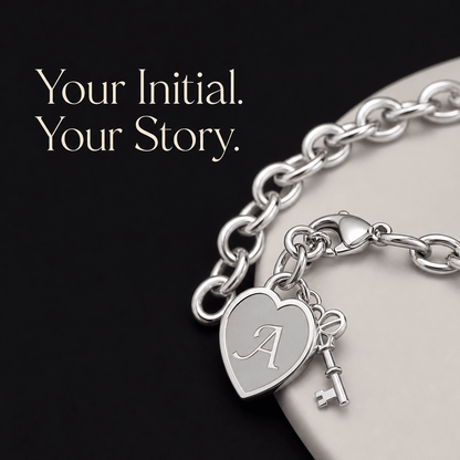 Initial Heart Key Bracelet - Klerona & Co