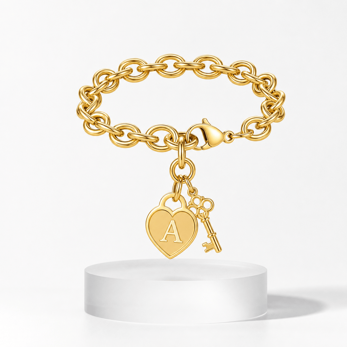 Initial Heart Key Bracelet - Klerona & Co