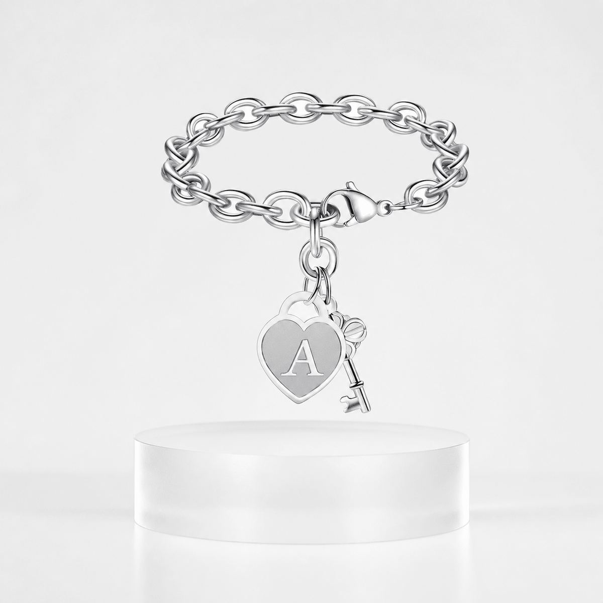 Initial Heart Key Bracelet - Klerona & Co