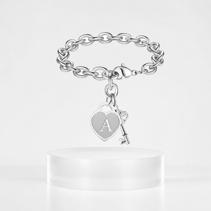Initial Heart Key Bracelet - Klerona & Co