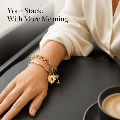 Initial Heart Key Bracelet - Klerona & Co
