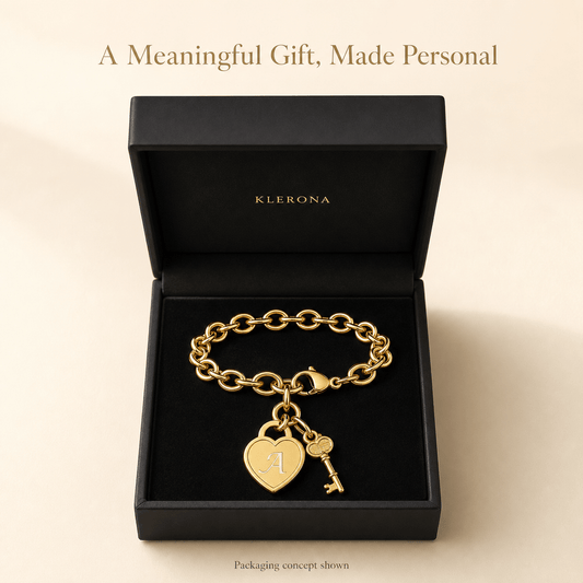Initial Heart Key Bracelet - Klerona & Co