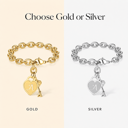 Initial Heart Key Bracelet - Klerona & Co