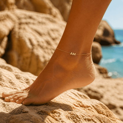 Klerona Classic Initial Anklet - Klerona & Co