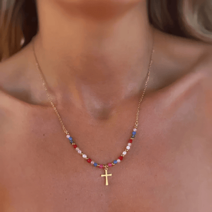 Klerona & Co Beaded Cross Necklace - Klerona & Co