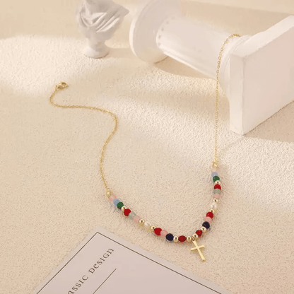 Klerona & Co Beaded Cross Necklace - Klerona & Co