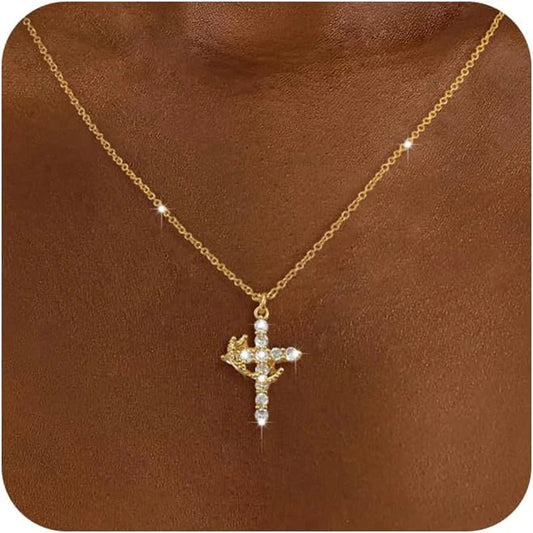 Klerona & Co Crown and Cross Necklace - My Store