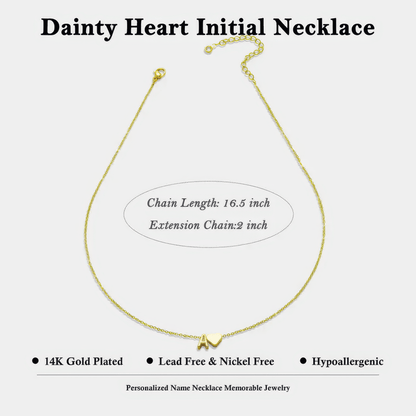 Klerona & Co Heart Initial Necklace - Klerona & Co