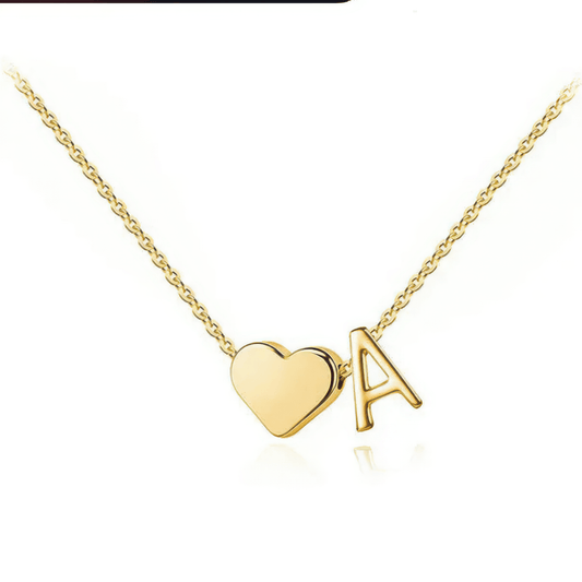 Klerona & Co Heart Initial Necklace - Klerona & Co