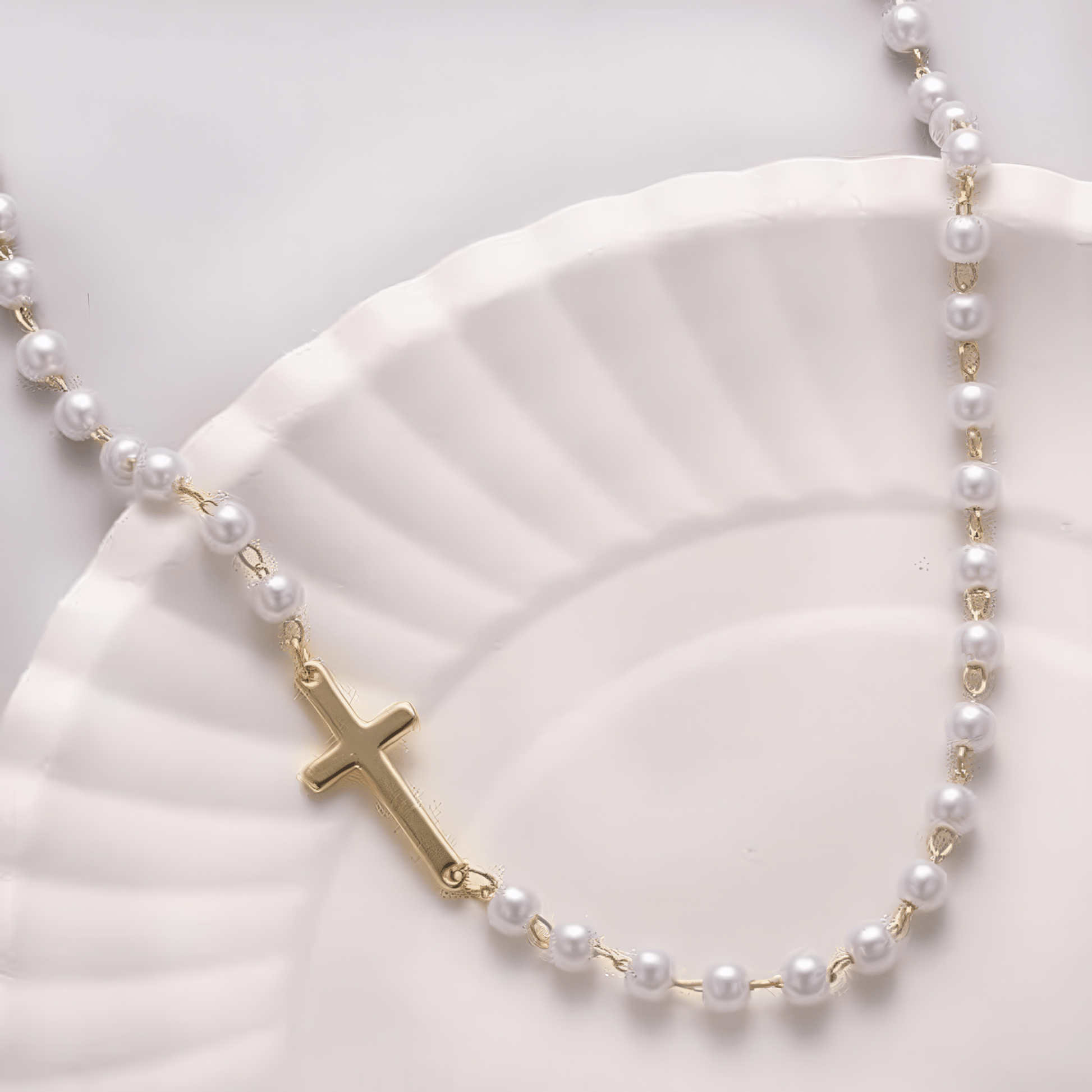Klerona & Co Pearl Cross Necklace - Klerona & Co