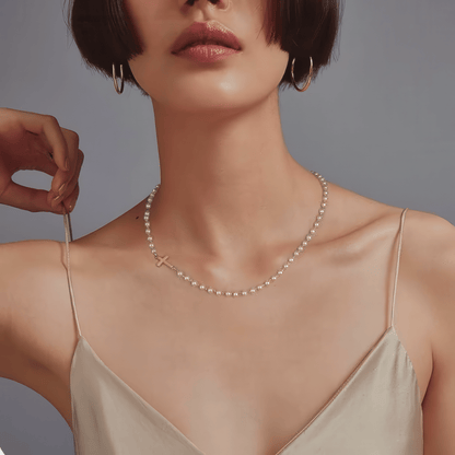 Klerona & Co Pearl Cross Necklace - Klerona & Co