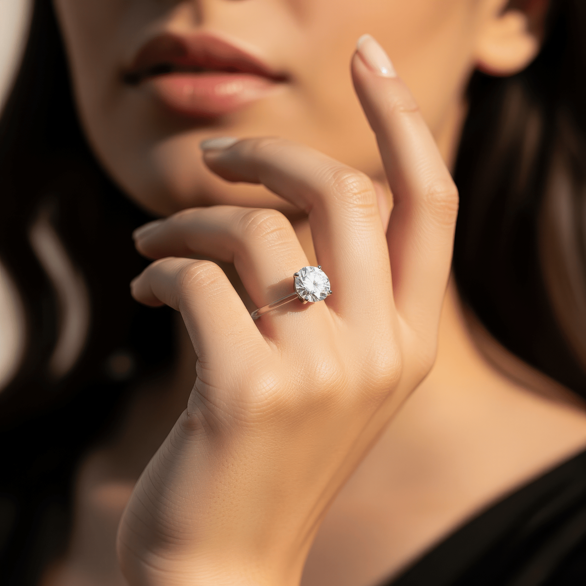 Lightweight moissanite ring – Klerona & Co nylon band for everyday elegance