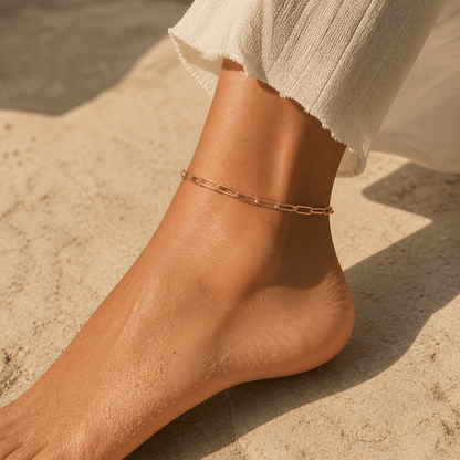 Klerona Paperclip Anklet - Klerona & Co